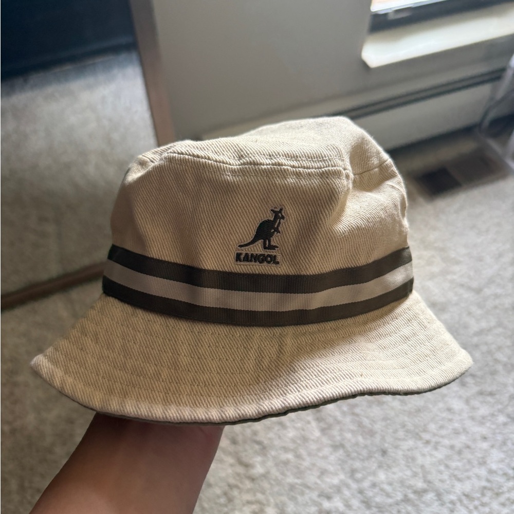Kangol Tan Bucket Hat with Reflective Stripes
